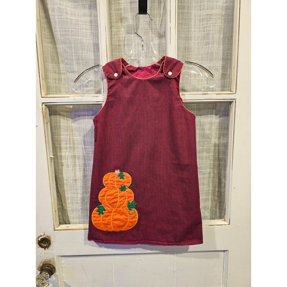 Rosalina Reversible Pumpkin Fall Sleevless Dress Girls size 4T‎